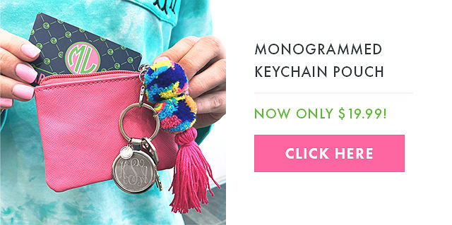 Shop our NEW Monogrammed Keychain Pouch!