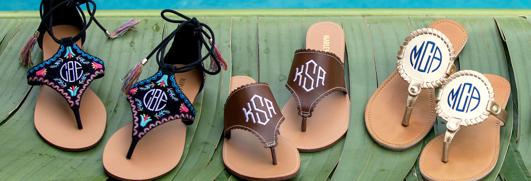 monogrammed sandals marleylilly