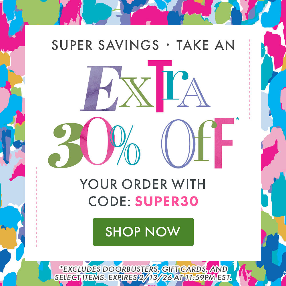 SUPER SAVINGS | TAKE AN EXTRA 30% OFF* YOUR ORDER WITH CODE: SUPER30 | SHOP NOW | *EXCLUDES DOORBUSTERS, GIFT CARDS, AND SELECT ITEMS. EXPIRES 2/13/26 AT 11:59PM EST.