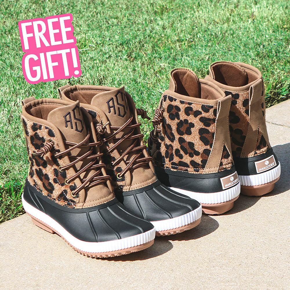 Free Leopard Duck Boots with $100 purchase