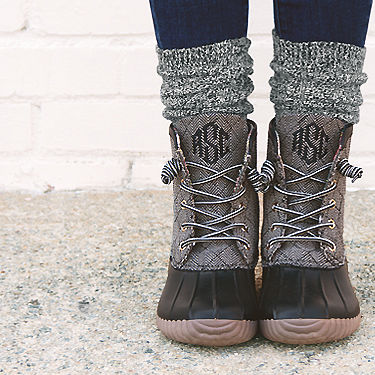 herringbone duck boots