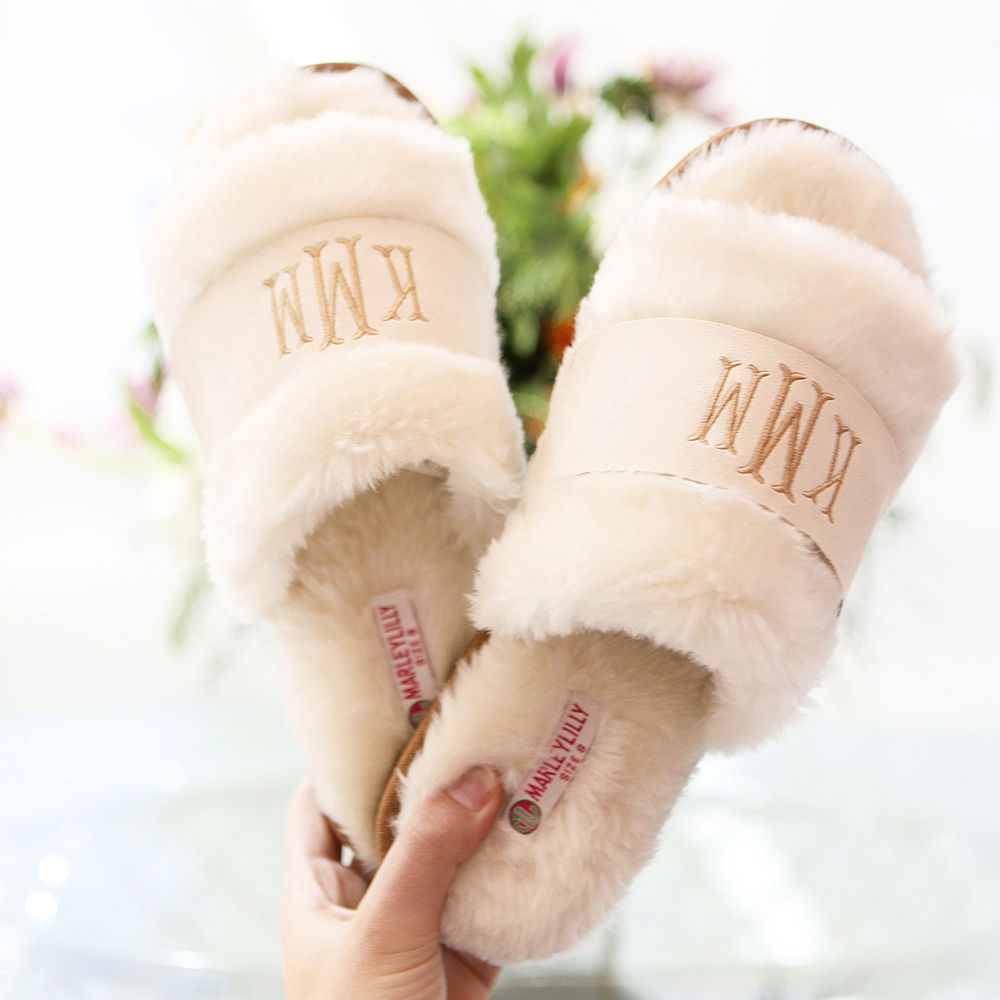 Shop Monogrammed Fuzzy Slippers