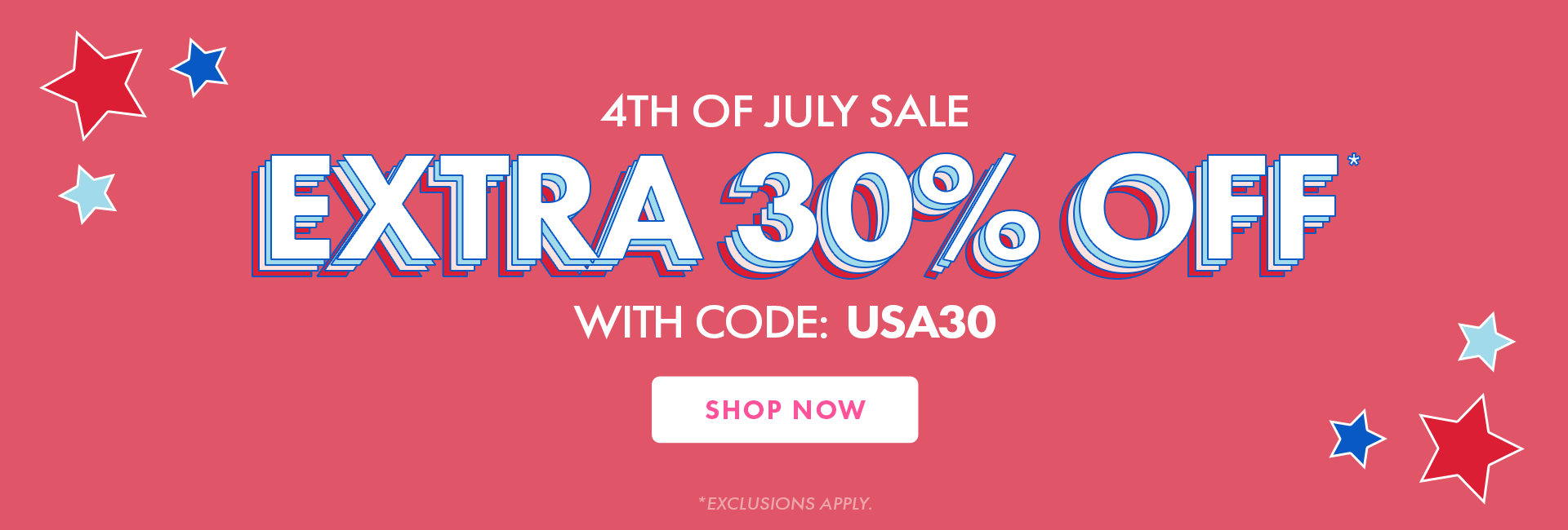 Save an Extra 30% Off Sitewide* with code: USA30