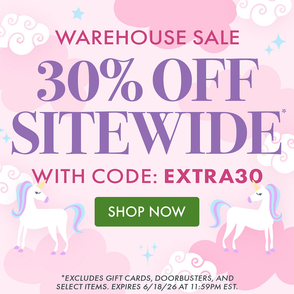 WAREHOUSE SALE | 30% OFF SITEWIDE* with code: EXTRA30 | SHOP NOW | *Excludes gift cards, doorbusters, and select items. Expires 6/18/26 at 11:59PM EST.