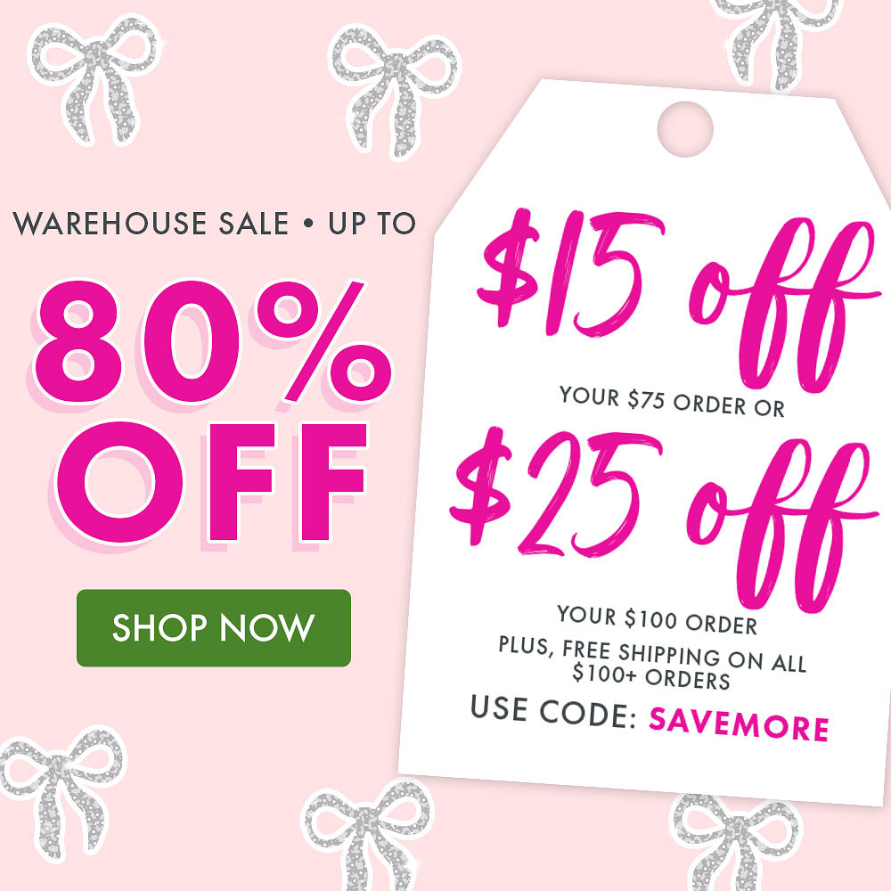Warehouse Sale | Up to 80% OFF | Shop Now | $15 Off your $75+ order or $25 off and FREE Shipping on your $100+ order | Use code: SAVEMORE