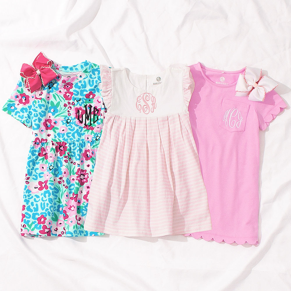 Affordable monogrammed 2025 children's clothing