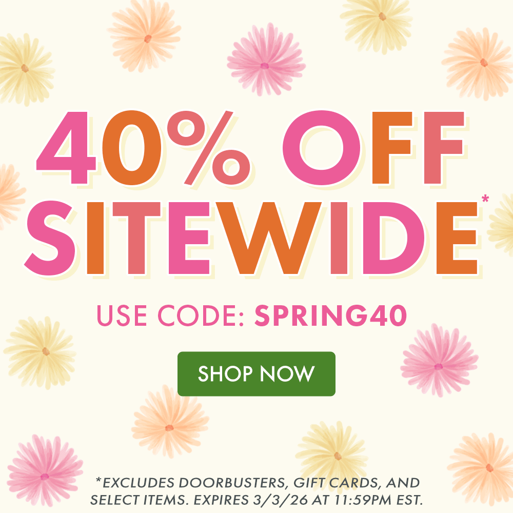 40% OFF SITEWIDE* | USE CODE: SPRING40 | SHOP NOW | *EXCLUDES DOORBUSTERS, GIFT CARDS, AND SELECT ITEMS. EXPIRES 3/3/26 AT 11:59PM EST.