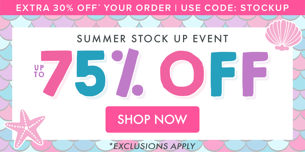 EXTRA 30% OFF* YOUR ORDER I USE CODE: STOCKUP I SUMMER STOCK UP EVENT I UP TO 75% OFF *EXCLUSIONS APPLY