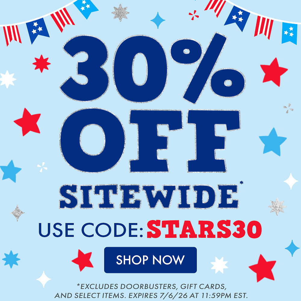 30% OFF SITEWIDE* | USE CODE: STARS30 | *Excludes doorbusters, gift cards, and select items. Expires 7/6/26 at 11:59PM EST.