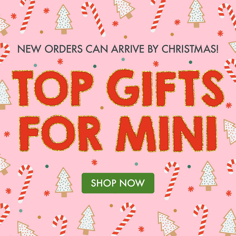 NEW ORDERS CAN ARRIVE BY CHRISTMAS | TOP GIFTS FOR MINI | SHOP NOW NEW ORDERS CAN ARRIVE BY CHRISTMAS | TOP GIFTS FOR MINI | SHOP NOW