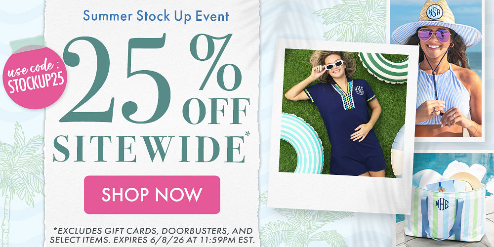 Summer Stock Up Event | 25% Off Sitewide* | Use Code: STOCKUP25 | *Excludes gift cards, doorbusters, and select items. Expires 6/8/26 at 11:59PM EST.