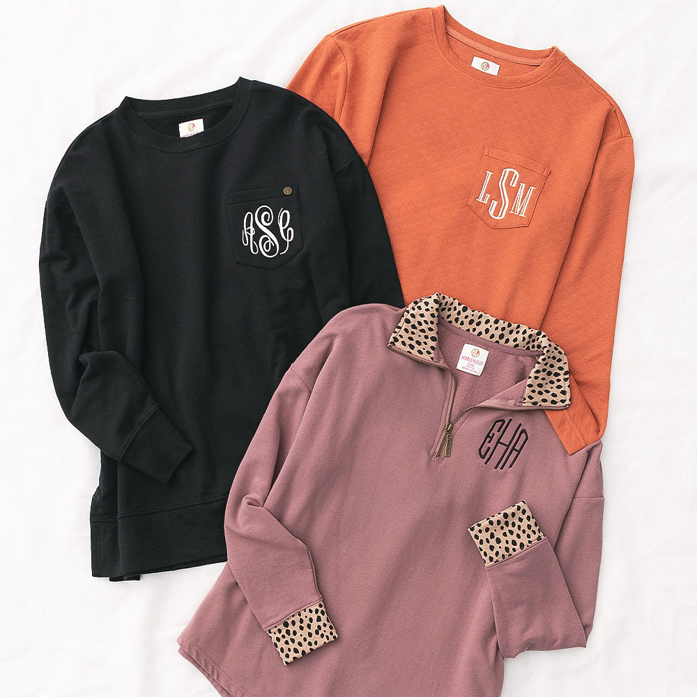 Shop monogrammed sweatshirts on sale!