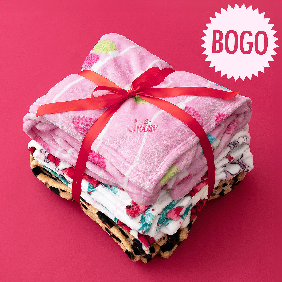Shop BOGO Personalized Plush Blankets! Shop BOGO Personalized Plush Blankets!