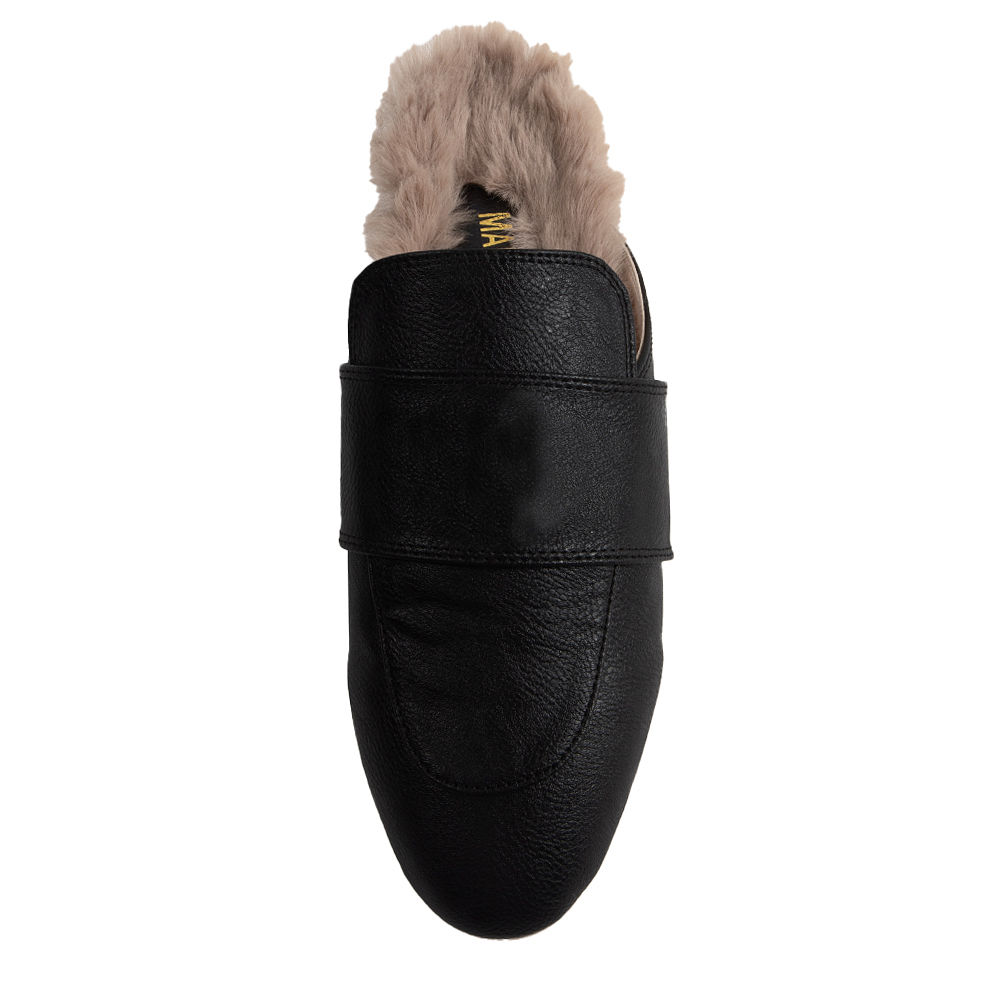 back of fur lined loafers