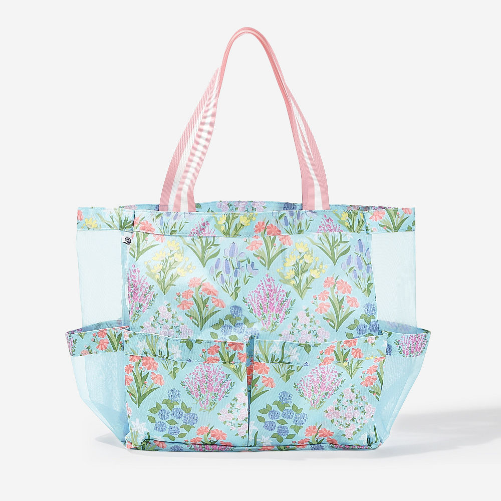 personalized large caddy in floral lattice