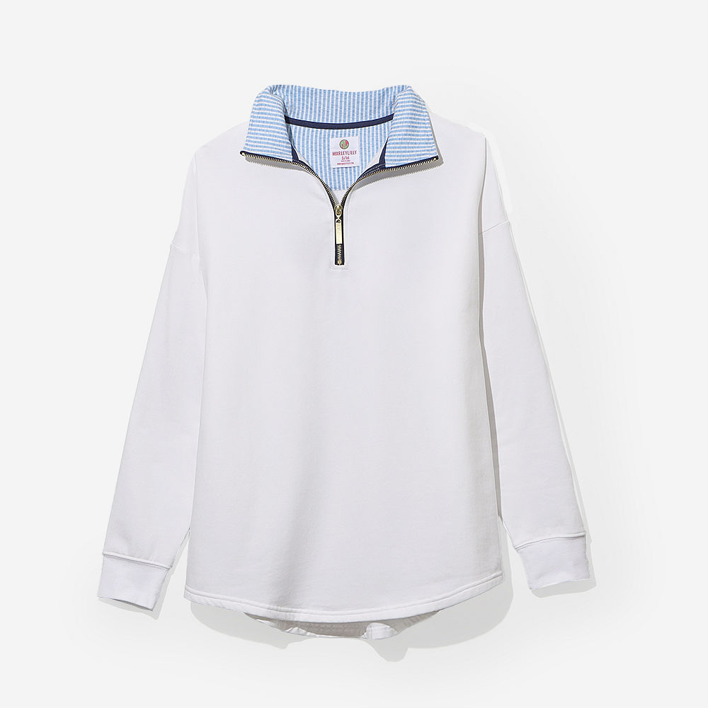 seersucker monogrammed quarter zip sweatshirt and skort