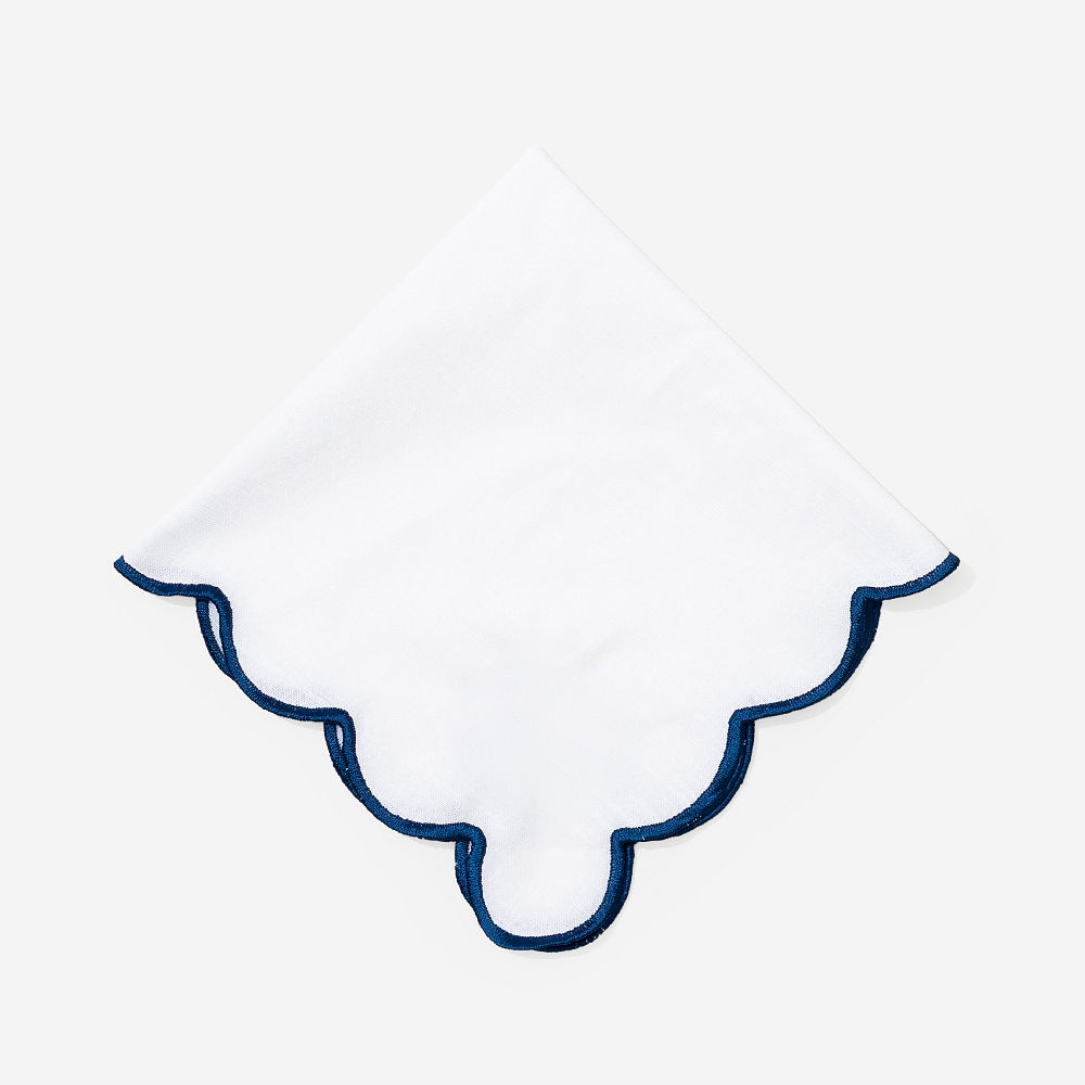 Monogrammed Scalloped Napkin | Navy