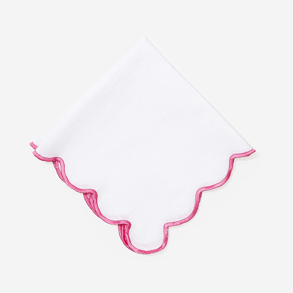 Monogrammed Scalloped Napkin | Pink