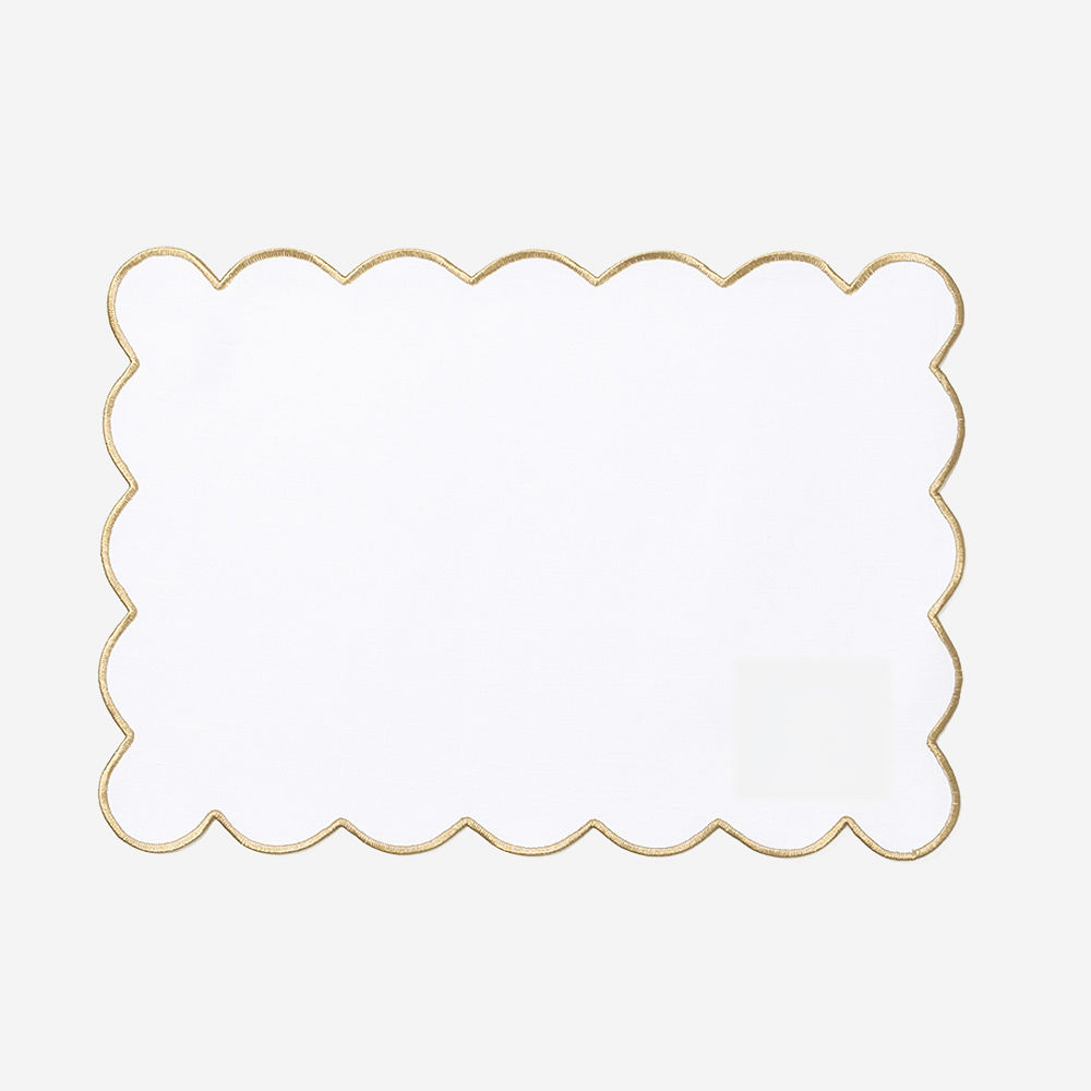 Monogrammed Scalloped Placemat | Khaki