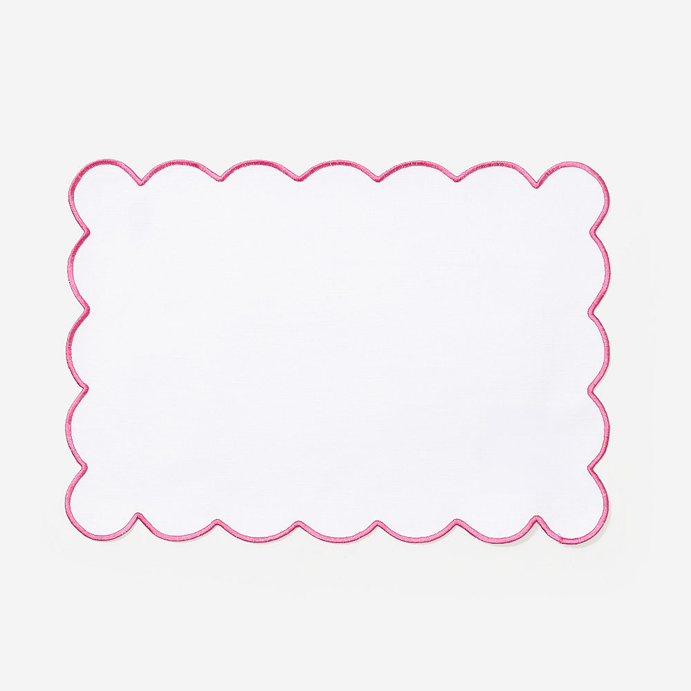 Monogrammed Scalloped Placemat | Pink