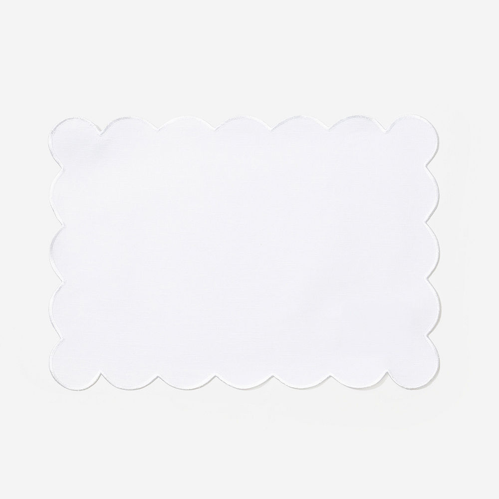 Monogrammed Scalloped Placemat | White