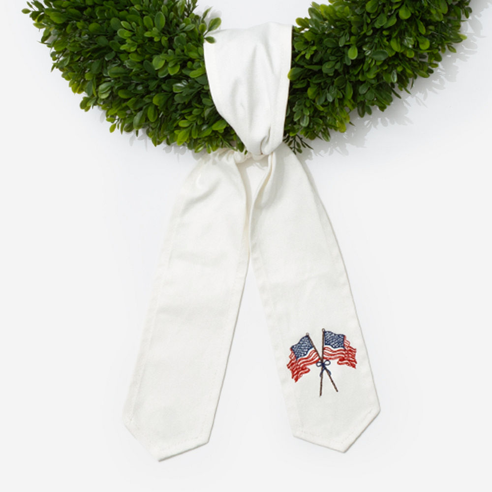america wreath sash on blue background