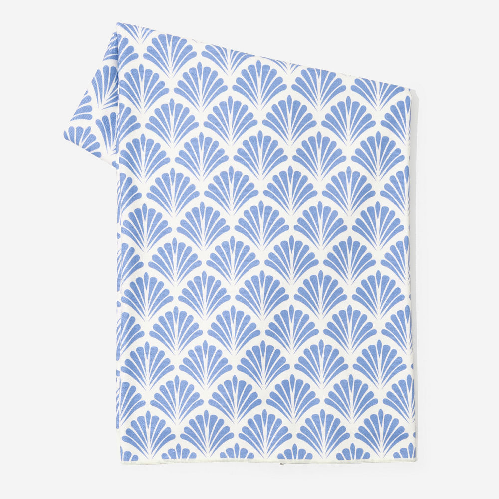 Monogrammed Beach Towel | Blue Shells