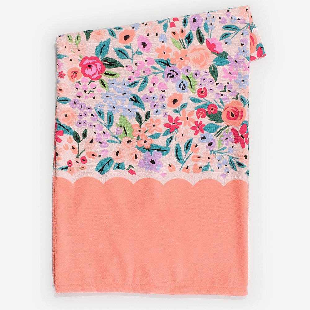 navy cabana stripe monogrammed towel hanging