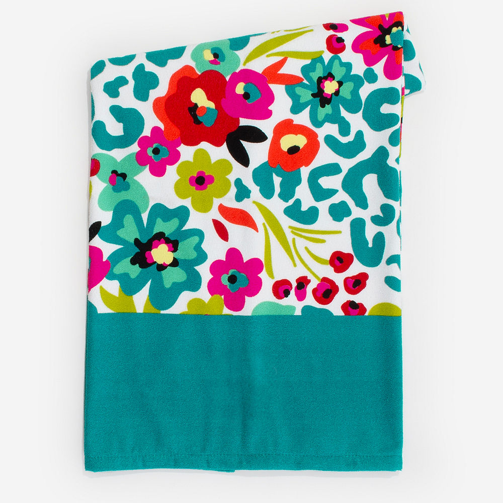 navy cabana stripe monogrammed towel hanging