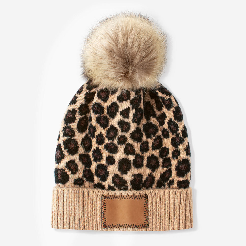 brunette wearing matching charcoal knit beanie and gloves