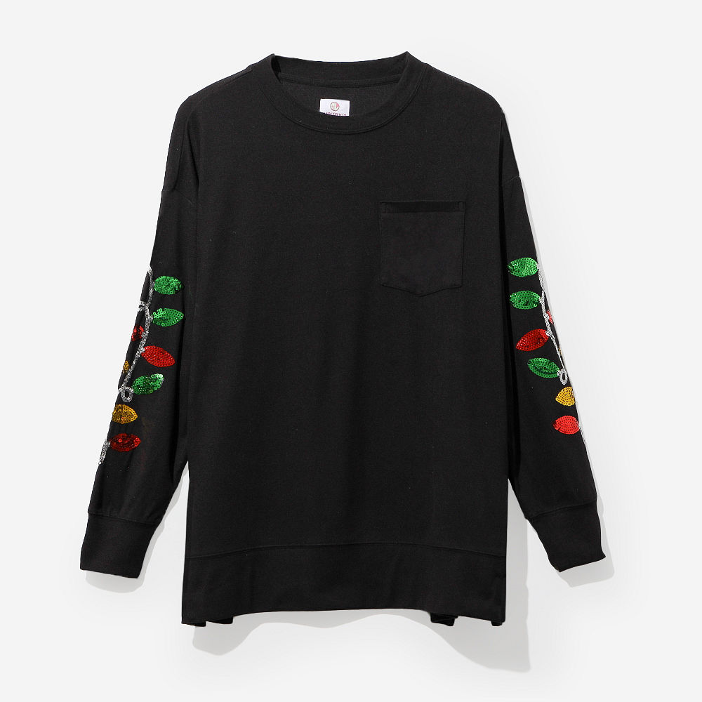 personalized black christmas lights sweatshirt