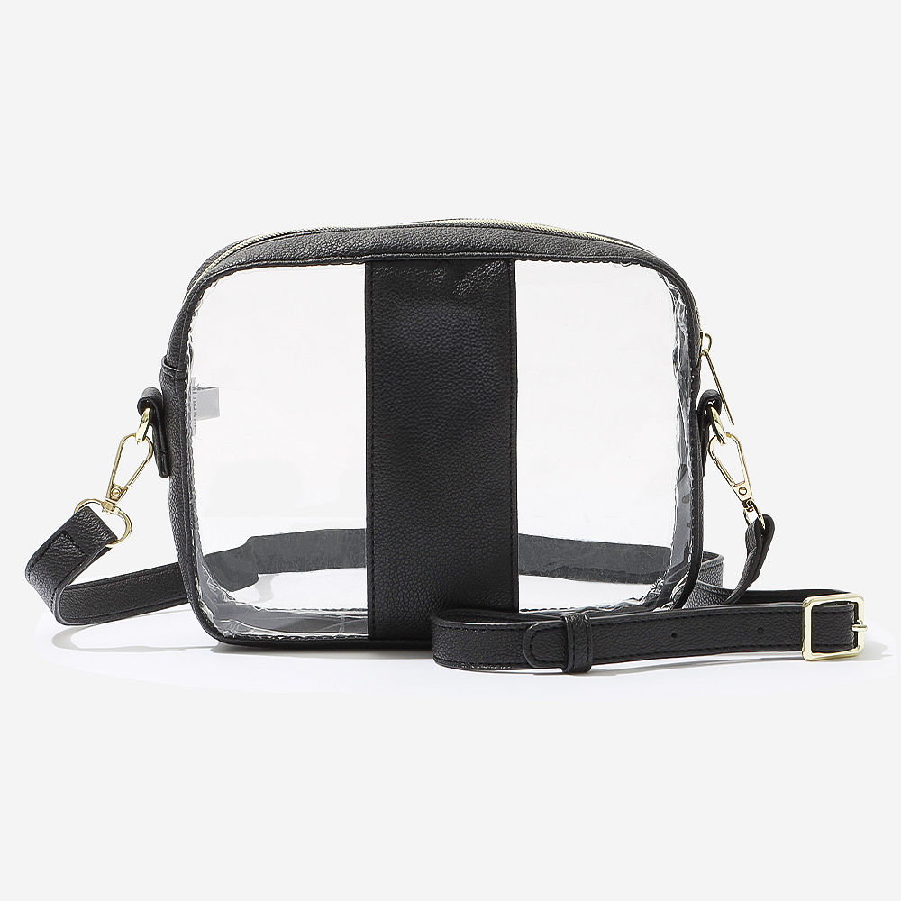 orange pullover tunic and personalized clear stadium crossbody