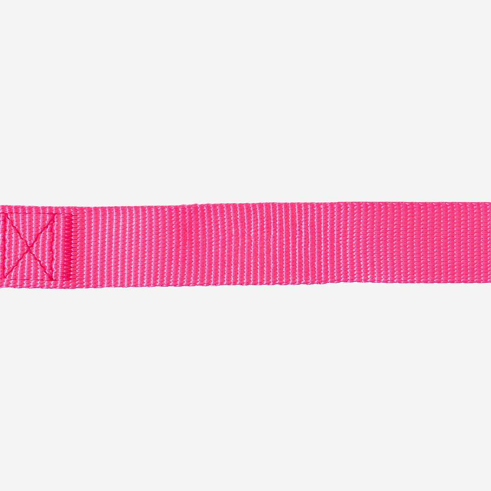 close up of personalized dog leash in hot pink