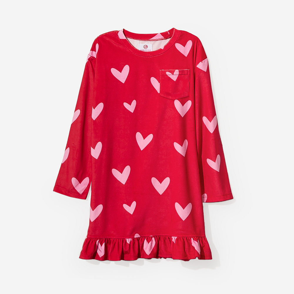 Monogrammed Girls Nightgown | Red Hot Hearts