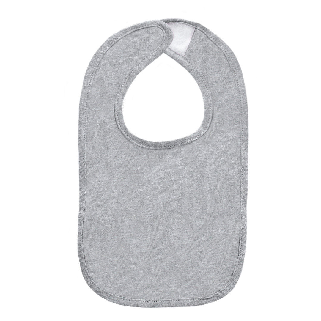 baby girls heather gray monogrammed bib