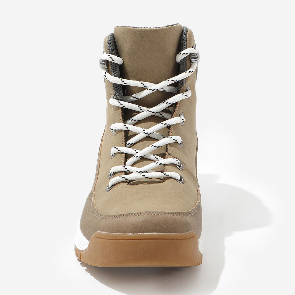 brown hiking boots in studio updated