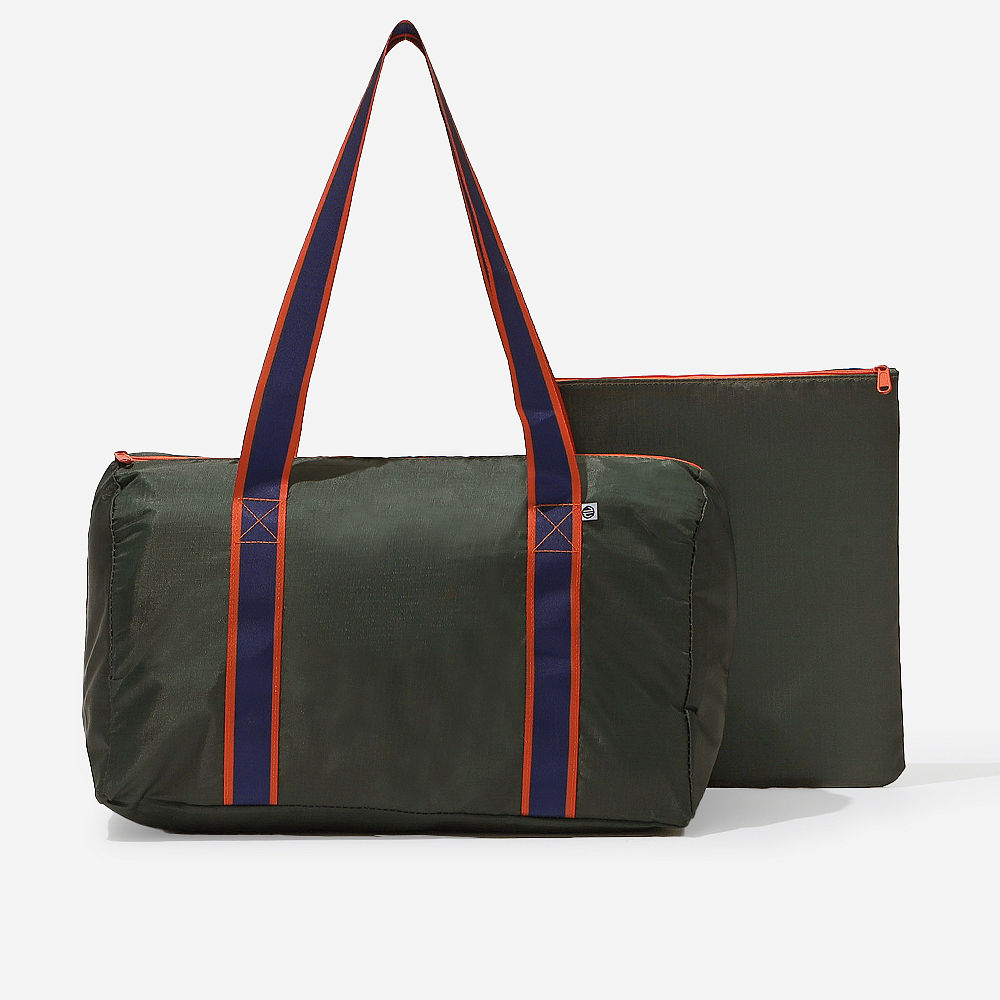 blue camo monogrammed activity bag spill