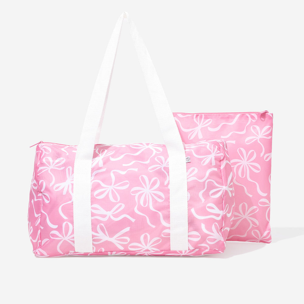 Monogrammed Kids Activity Bag | Pink Bows