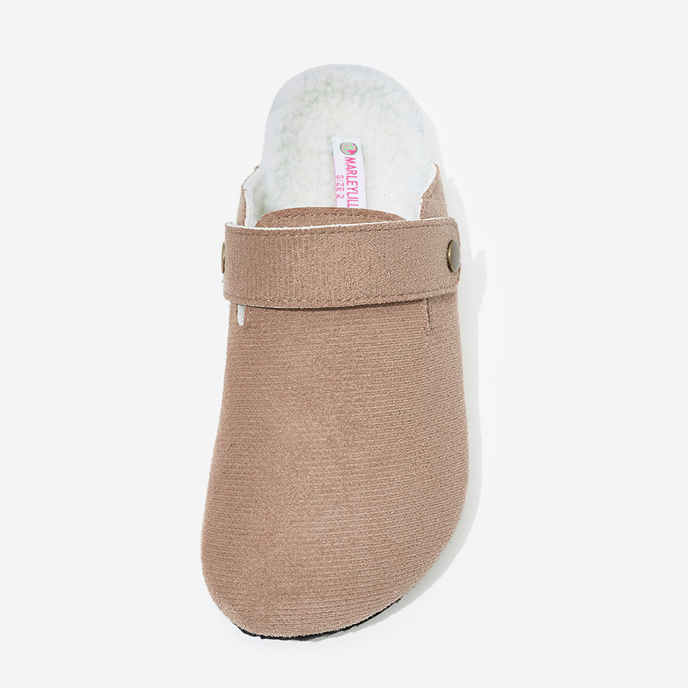 close up of monogrammed kids clogs