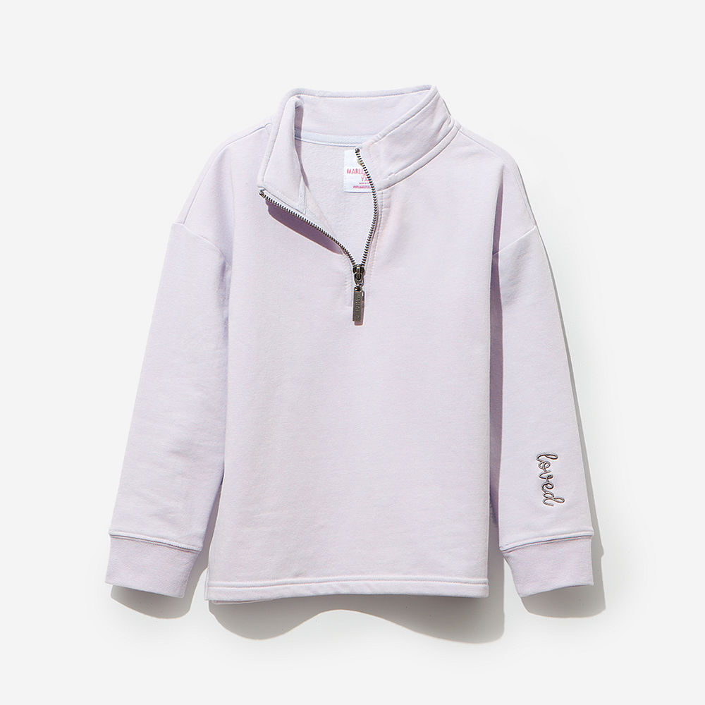 lilac mom and me embroidered pullovers