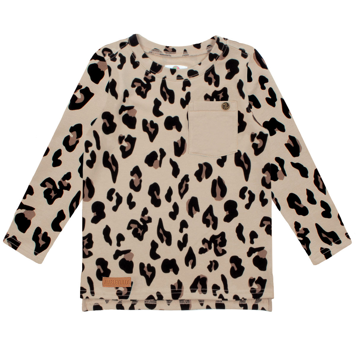 kids leopard sweatshirt pocket detail