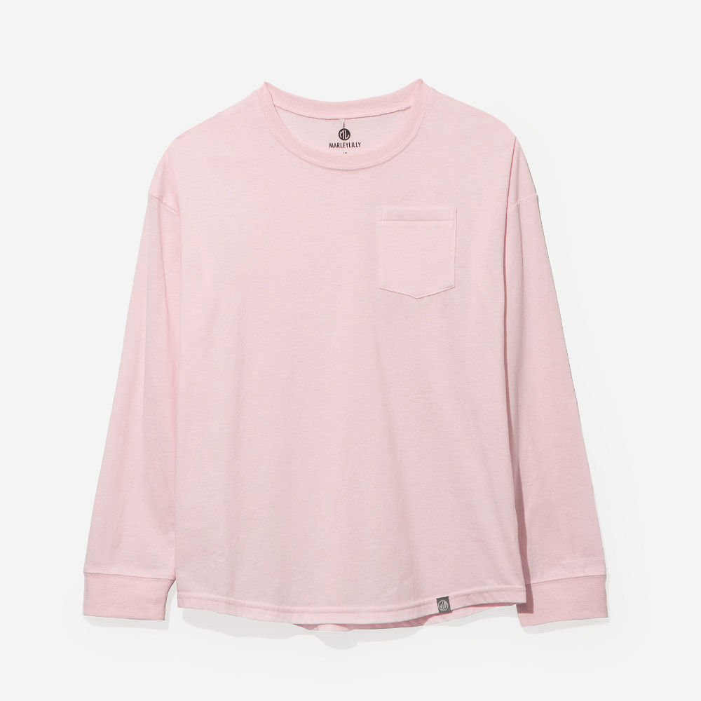 Monogrammed Kids Long Sleeve Shirt | Blush