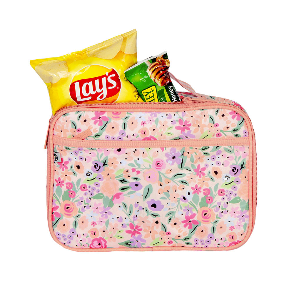 Personalized Lunch Box in Coral Floral