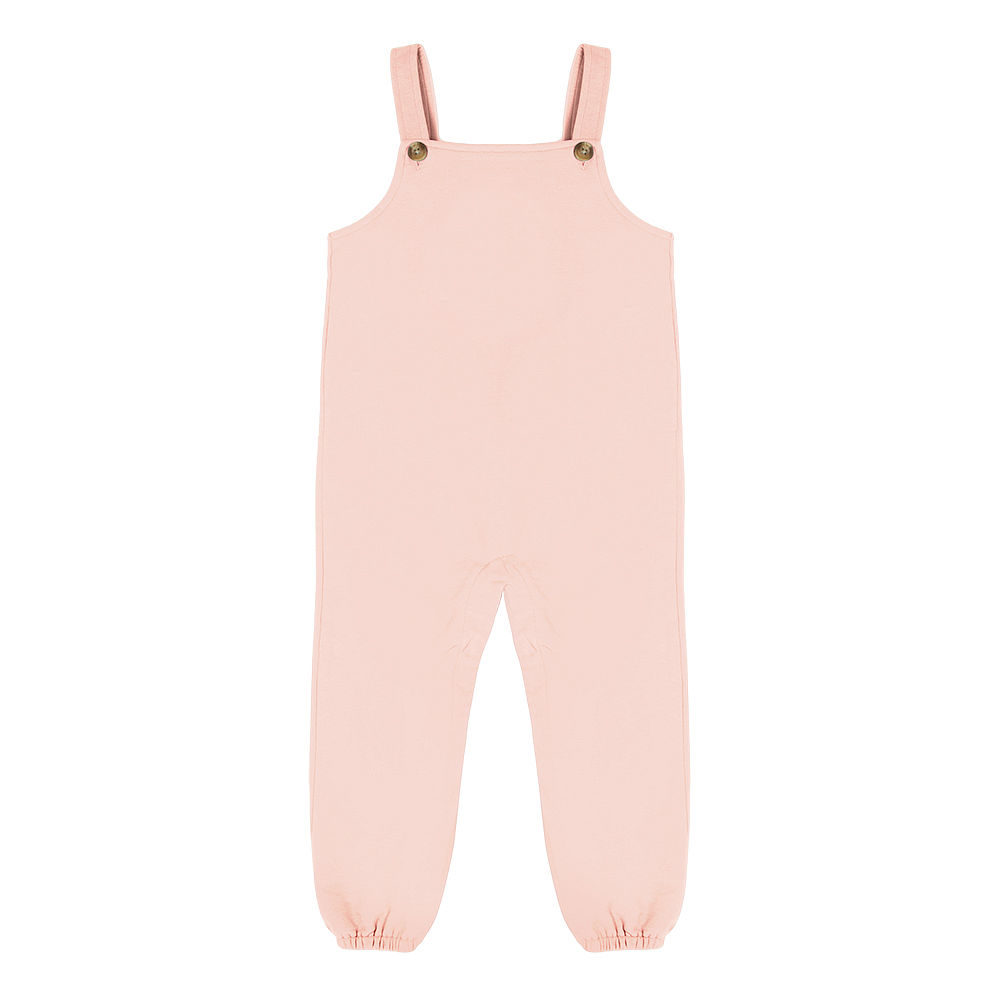 girls monogrammed blush overalls