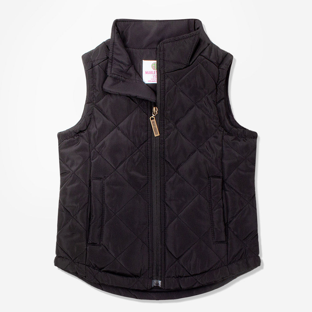girls front and side of puffer vest