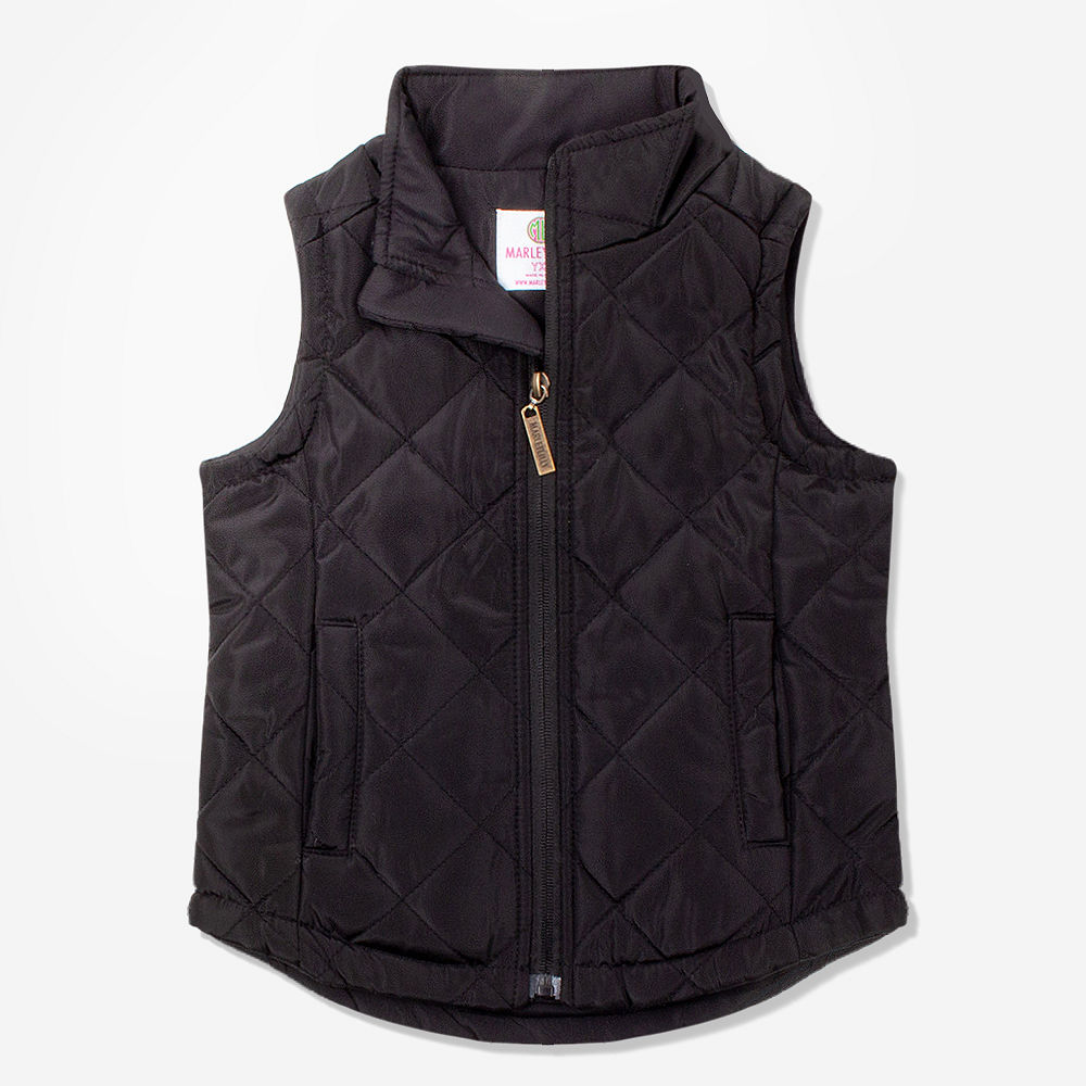 youth back view of puffer vest