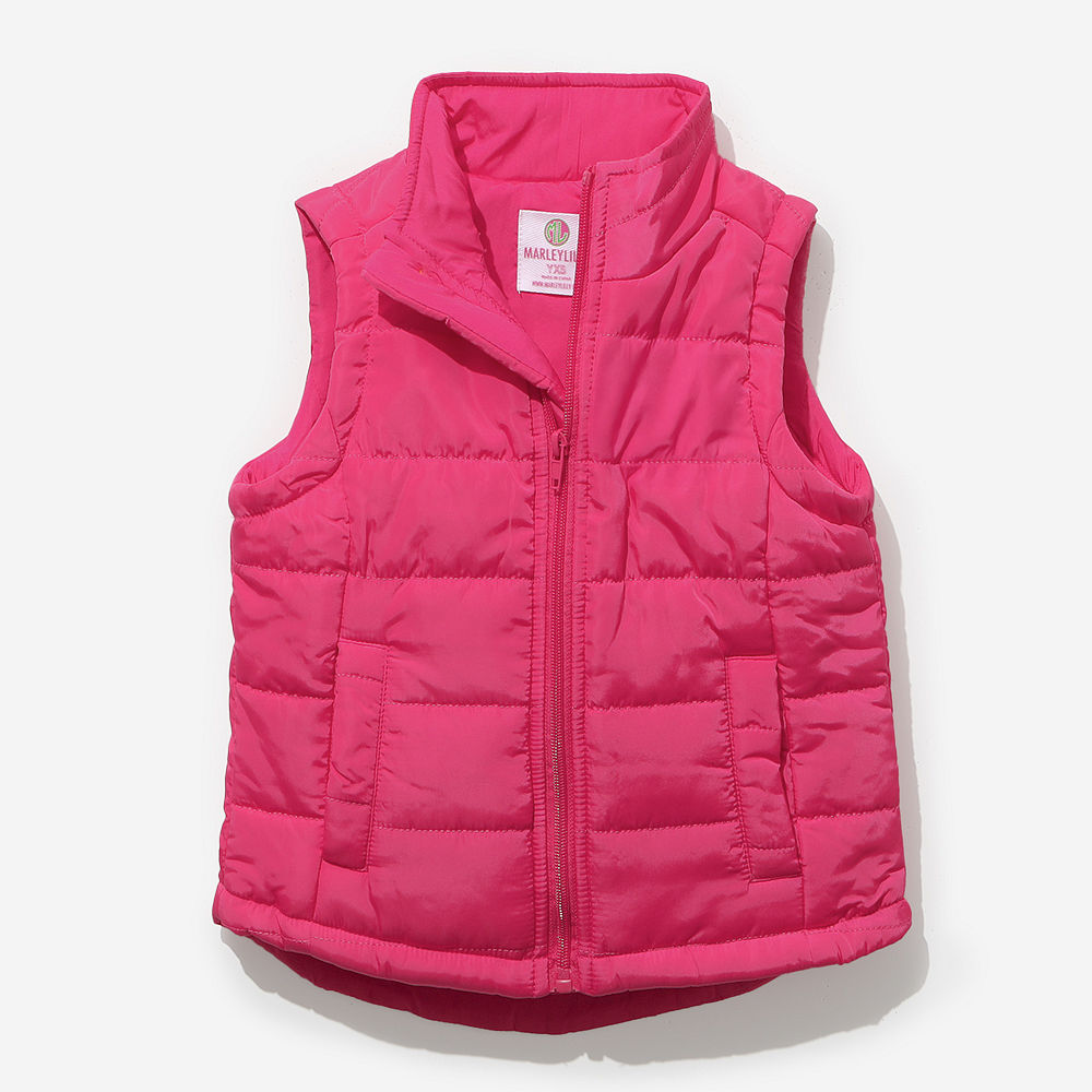 youth back view of puffer vest