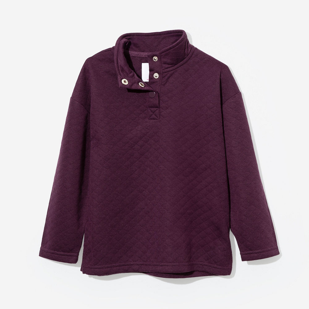 back of plum kids quilted pullover