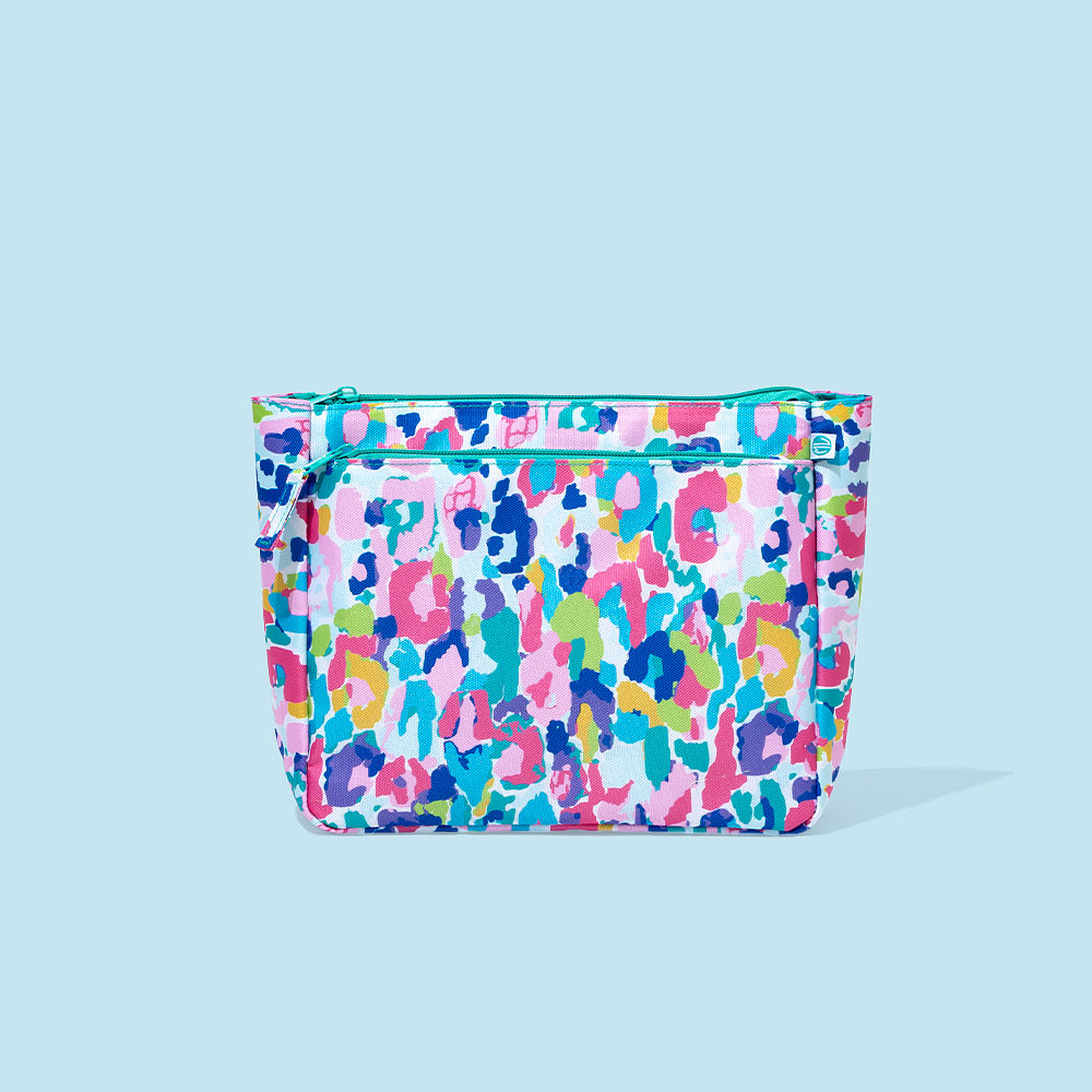 Monogrammed Kids Toiletry Bag | Blue Leopard