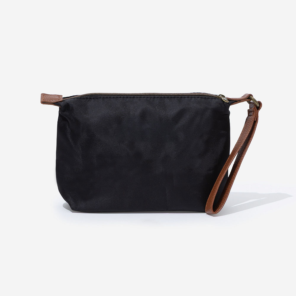 Monogrammed Lightweight Wristlet | Black